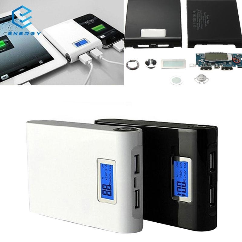 [Bayar Di Tempat]EGY Case Dual USB Charger 4x18650 Baterai Kit untuk Handphone(no batter) Diskon