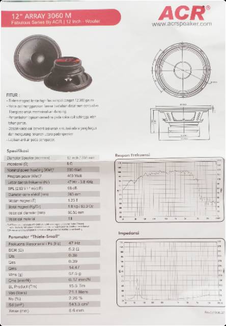 Speaker ACR 12 inch Fabulous 3060. ACR 12&quot; FABULOUS 3060