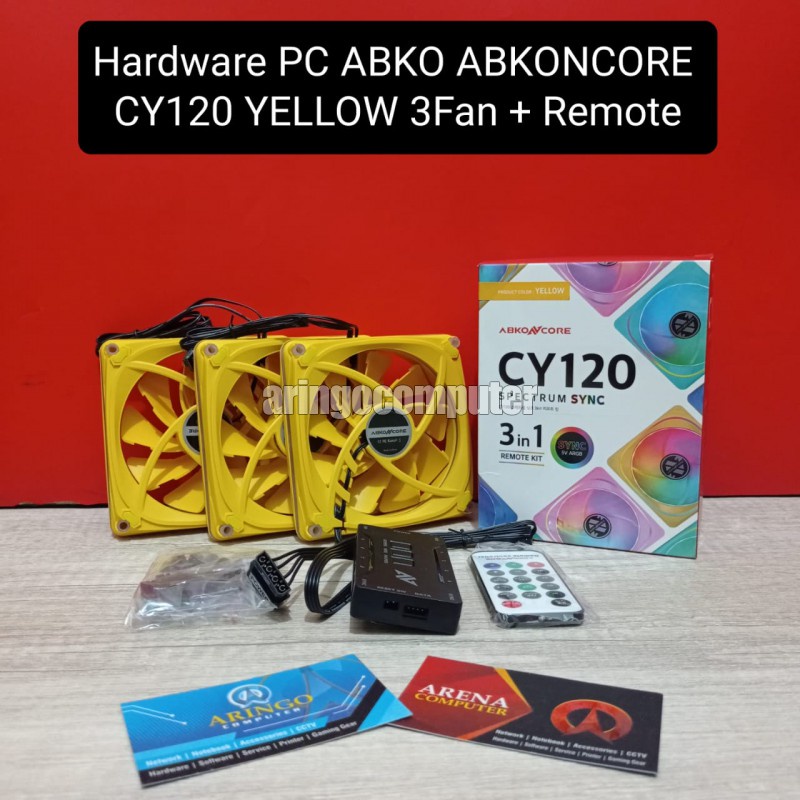 Hardware PC ABKO ABKONCORE CY120 YELLOW 3Fan + Remote