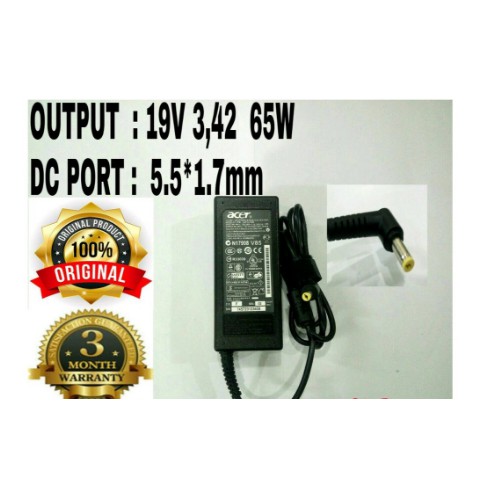 Adaptor Charger Acer Aspire V5-471 V5-431 4738 4741 4732 4732Z 4710 4710G 4736Z 19V 3.42A