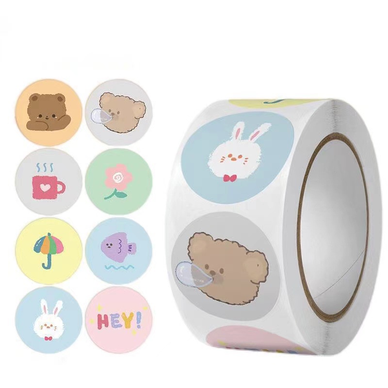 

50pcs Cute Bear Bunny Seal Sticker Stiker Online Shop Packaging Label Segel Packing Kardus Box