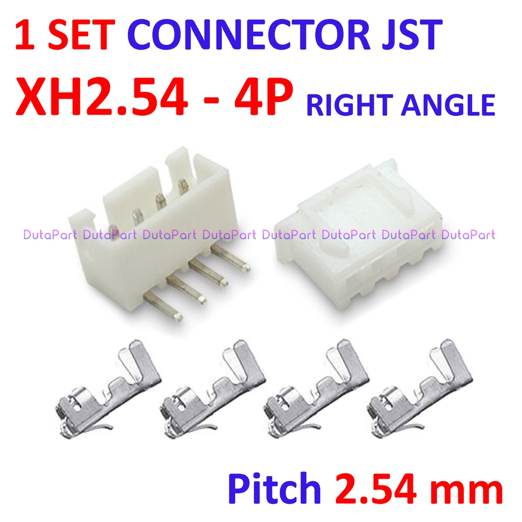 1 SET Connector JST XH2.54 - 4P Right Angle Siku - Male Female Pin