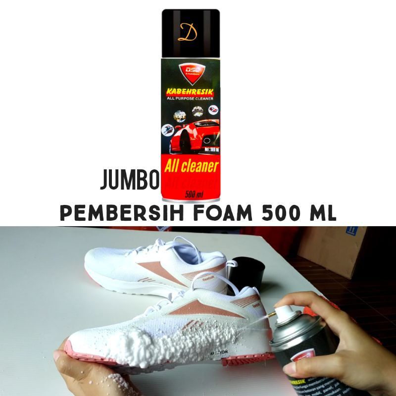 RESIK BGT All clear foam kabeh resik 500 ml DSC  pembersih sepatu jok kulit  jok kain bludru  multi purpose