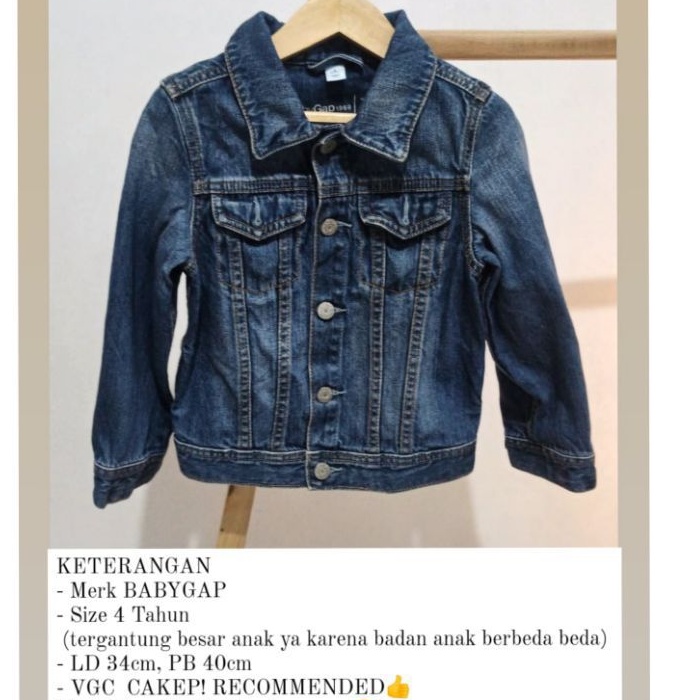 JAKET JEANS ANAK BABYGAP GAP COWO CEWE
