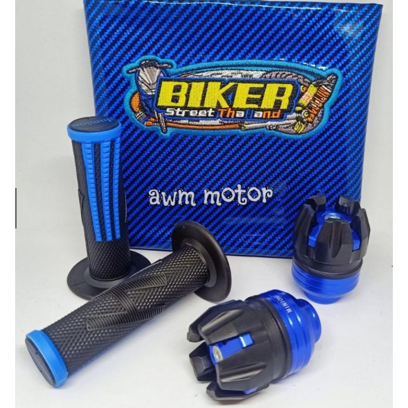 Paket murah Sarung Jok bikers, jalu as + handgrip, Kulit jok bikers karbon, jalu as depan, handgrip