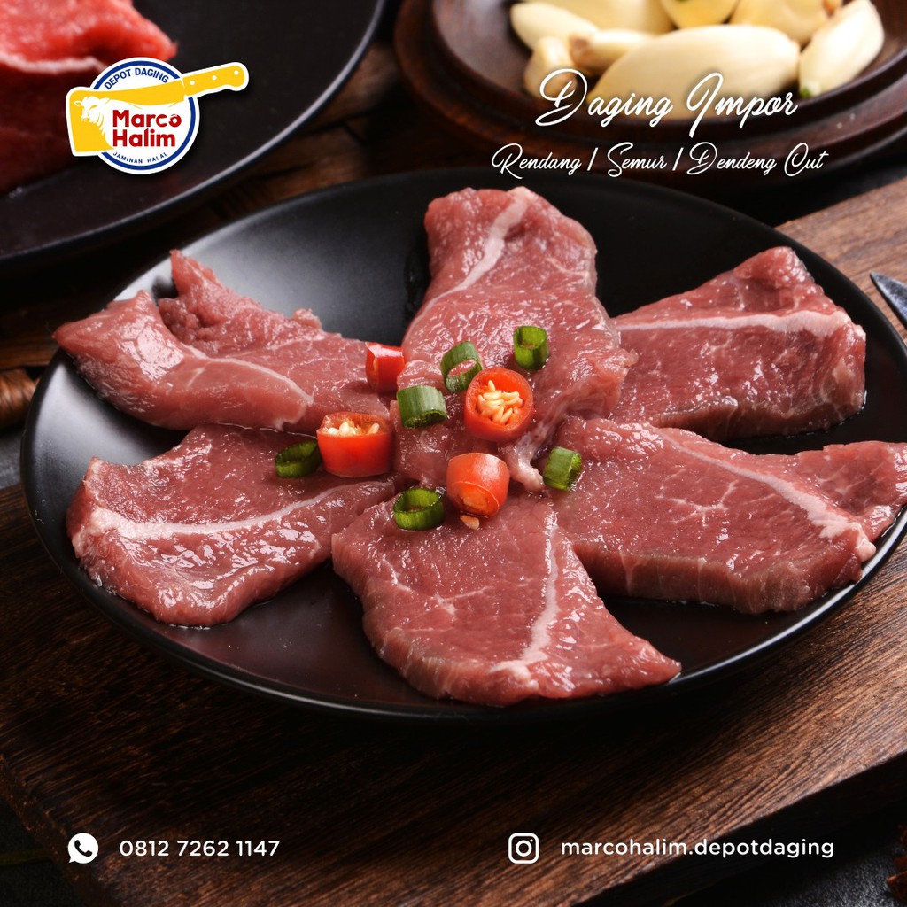 

Daging Rendang Semur Dendeng Topside Impor Premium 500 Gram