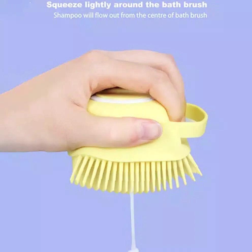 Sikat Mandi Bahan Silikon Lembut Sikat Badan Kepala Shower Brush Silicone Dispenser Sabun &amp; Shampoo F869