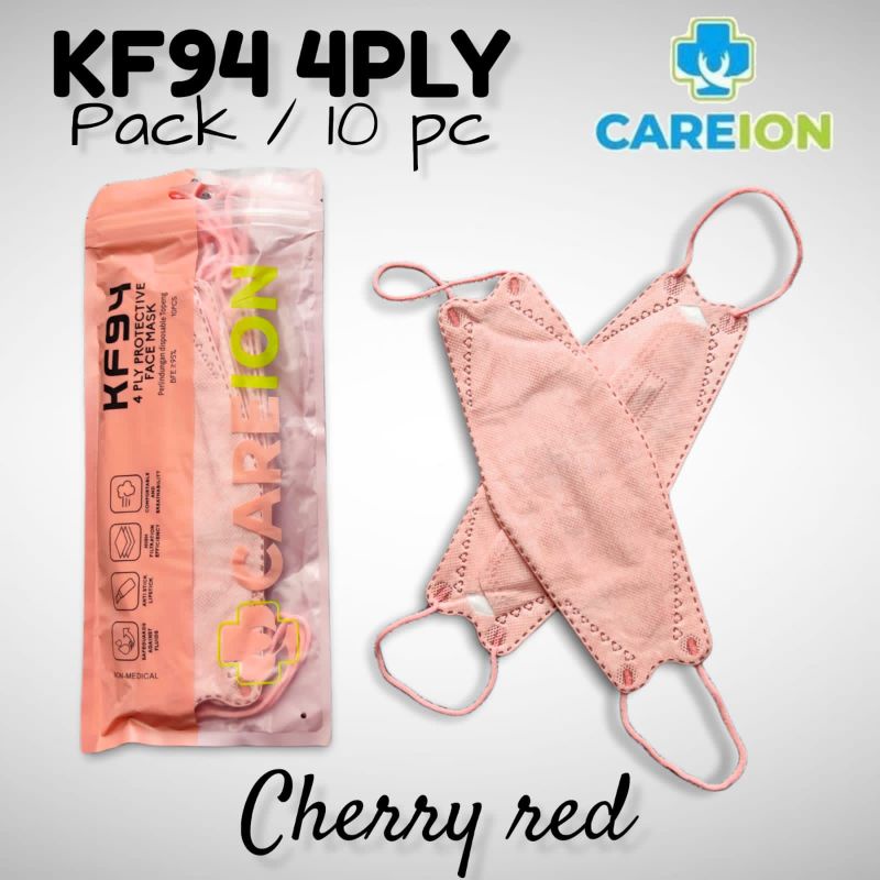 READY MASKER KF KF94 CAREION CARE ION CHERRY RED ISI 10 LBR PER PACK