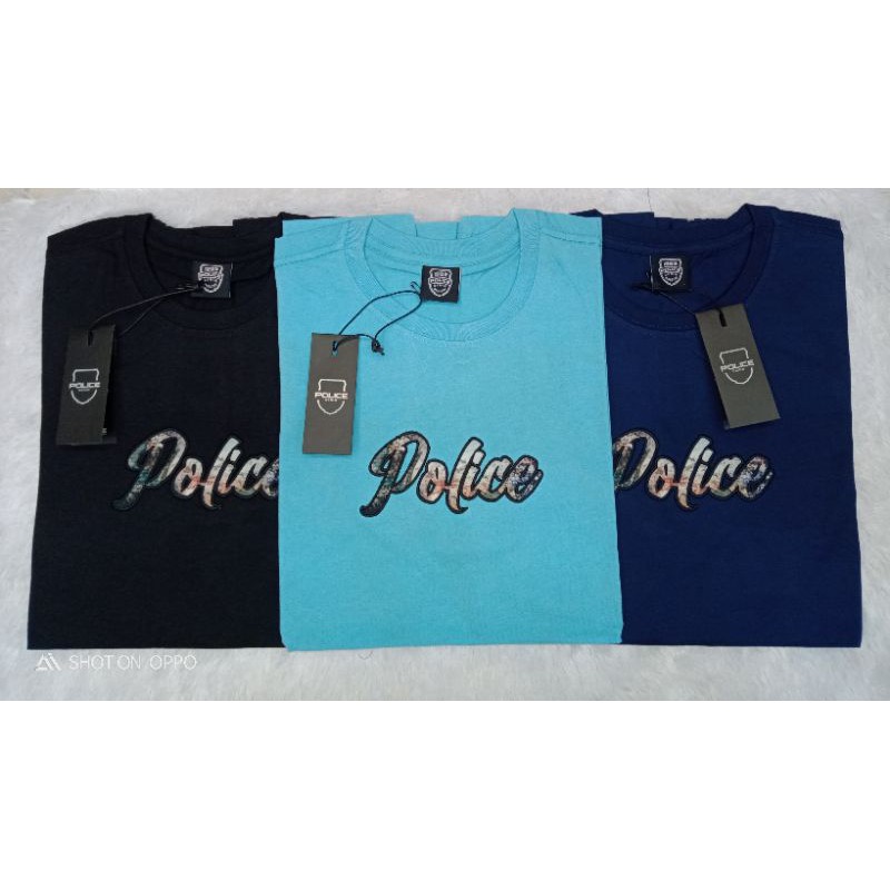 POLICE DENIM KAOS OBLONG / KAOS POLICE DENIM ORI MURAH / KAOS PRIA POLICE