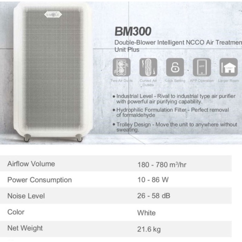 b-MOLA BM-300 Air Purifier bMola B MOLA GARANSI RESMI