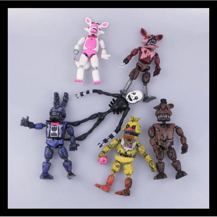 1set 6pcs Figure Fnaf Freddy Foxy Chica Import Nightmare Mainan - nightmare bonnie 20 roblox