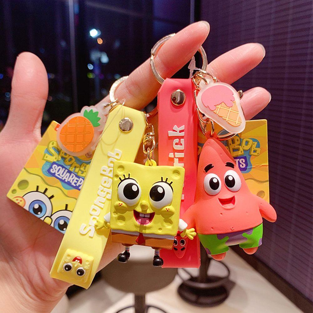 [Elegan] Kartun Gantungan Kunci Perempuan Kunci Gesper Krabs Bos Patrick Star Hadiah Ransel Liontin Squidward Key Lanyard