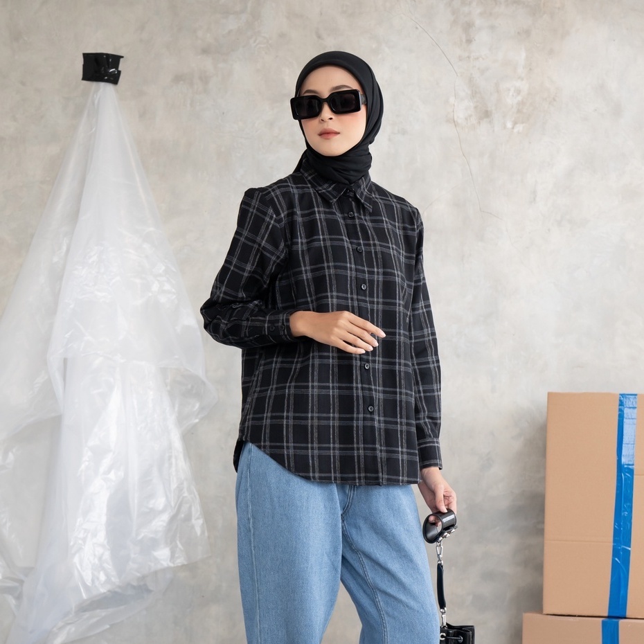 Maydee  Kemeja Wanita Casual  Blouse wanita Atasan Wanita  Flanel