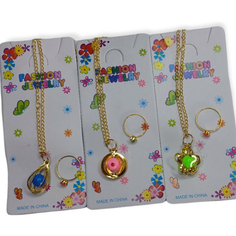 Kalung Anak Set Cincin Emas Imitasi/ Fashion Jewellery