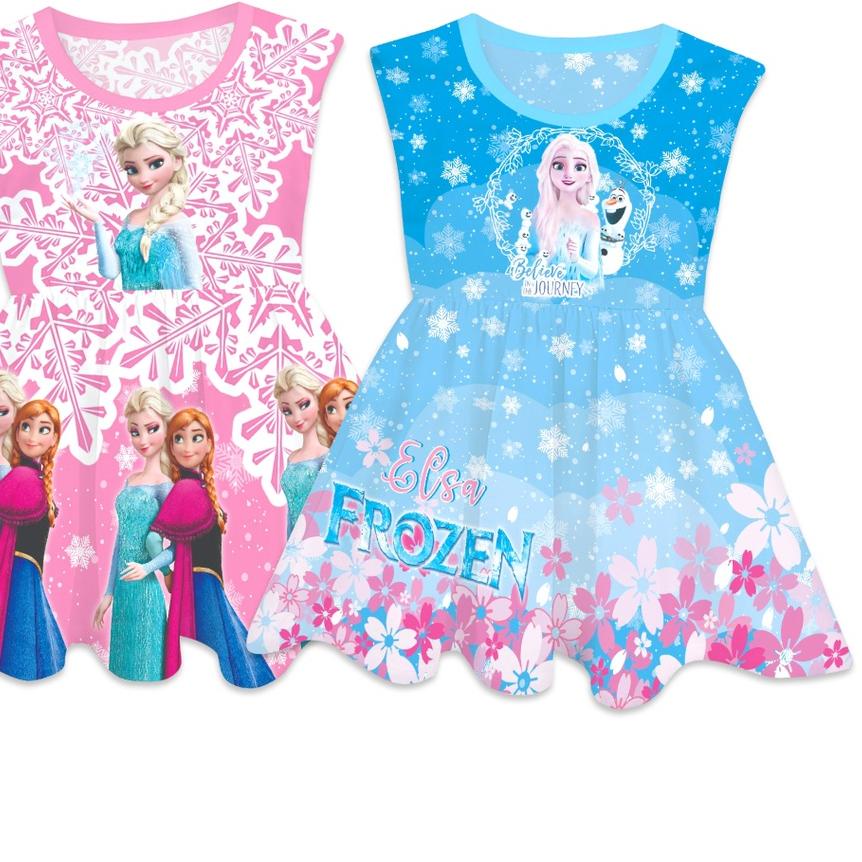 Daster Anak Frozen Perempuan Umur 1- 9 Tahun Gambar Full Printing [Cecil]