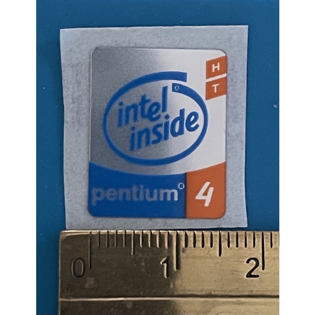 Sticker stiker logo Pentium 4 HT ori ukuran kecil utk laptop