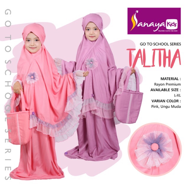 MUKENA TALITHA  RAYON PREMIUM SANAYA KIDS