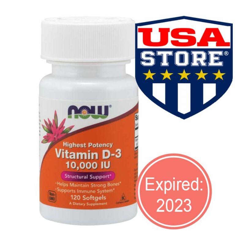 NOW FOODS VITAMIN D3 10000 IU 120 SOFTGELS D-3 D 3 10.000  FOOD 10000
