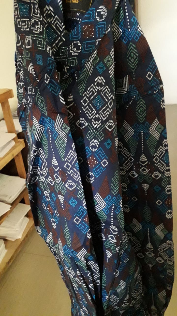 Kemeja Batik Pria Lengan Panjang Dan Pendek Long Batik Songket Navy Slimfit Murah Distro 6502