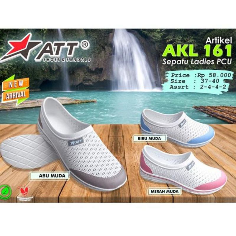 Sepatu Karet Wanita ATT AKL 161 Putih/Sepatu Karet Wanita ATT Slip On
