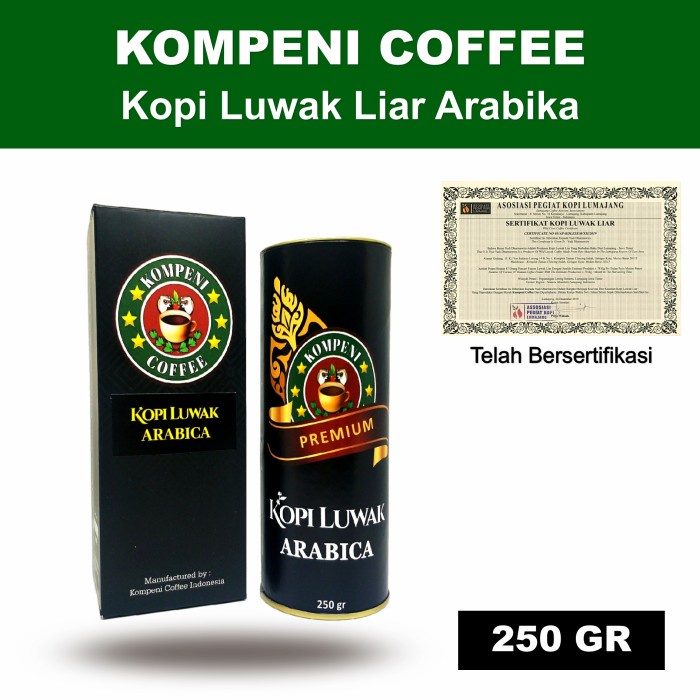 

DISKON - (BISA COD) Kopi Luwak Liar 250gram (Bukan Luwak Peliharaan) - Bubuk