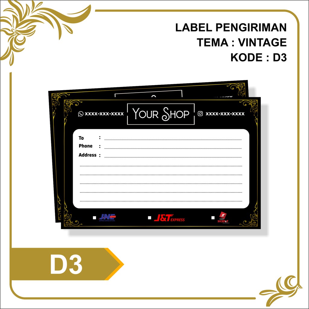 Free Desain Stiker Alamat Label Pengiriman Olshop Uk 10x6 5cm Sticker Olshop Stiker Shopee Indonesia