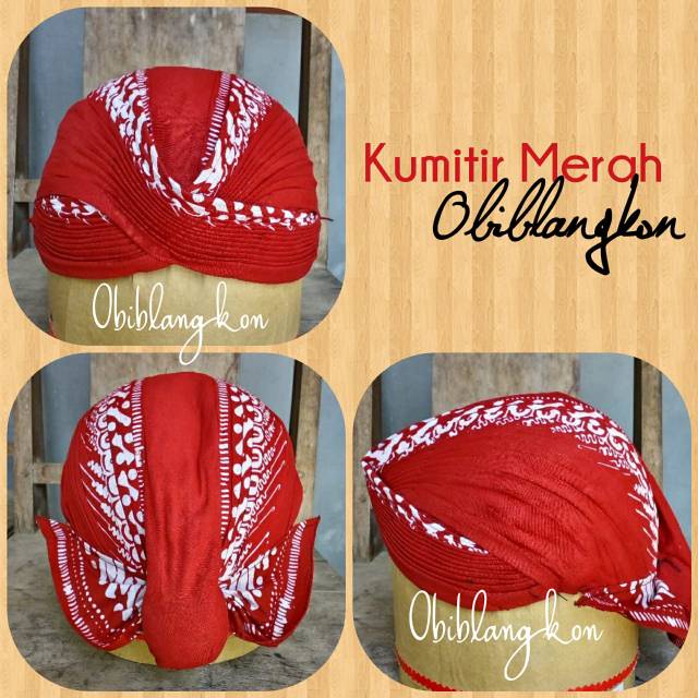 

Blangkon merah kumittir cap tulis