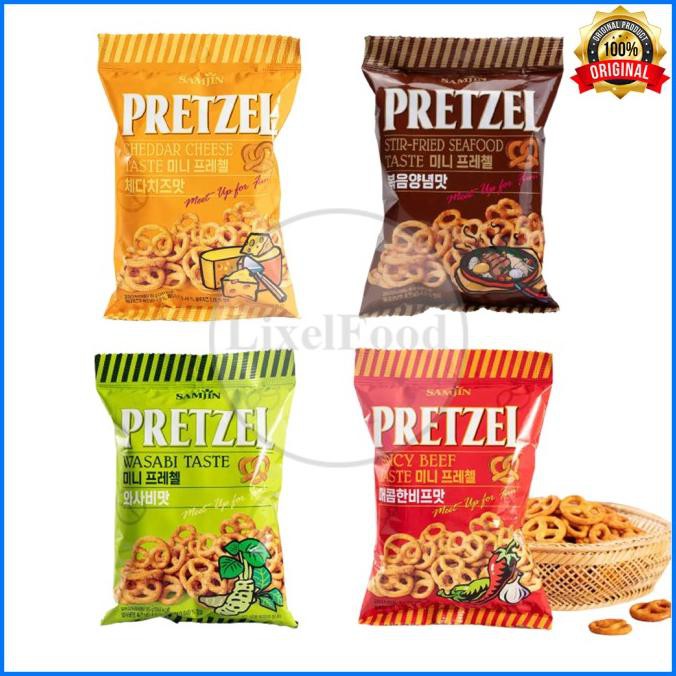 

Samjin Pretzel Snack | Makanan Cemilan Import Korea - Cheddar Cheese