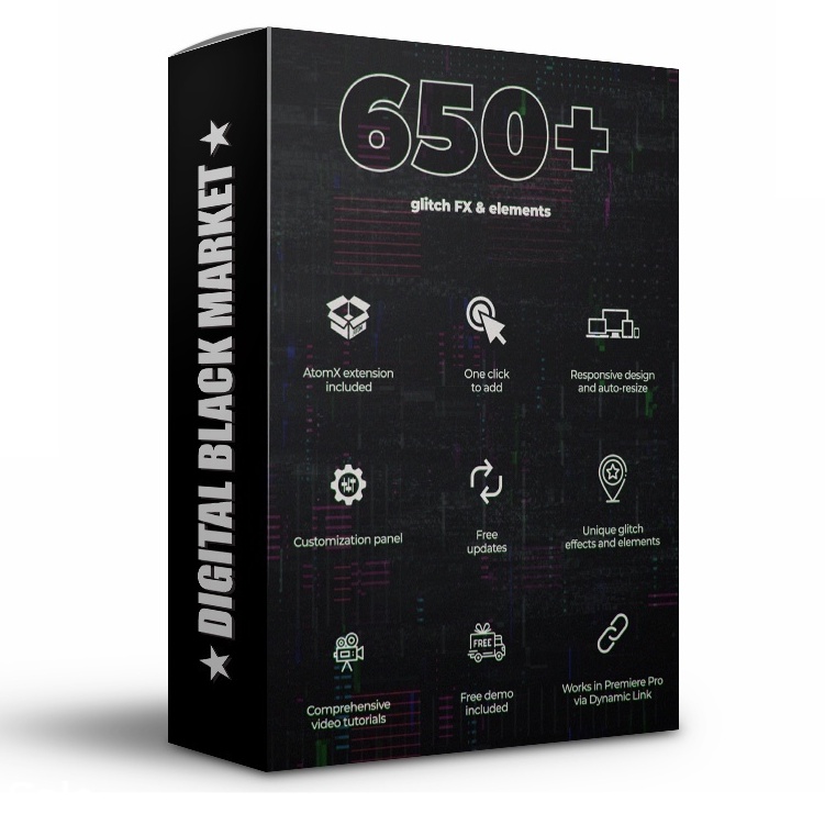 AtomX - Glitch Pack V1 - After Effect (Extension)