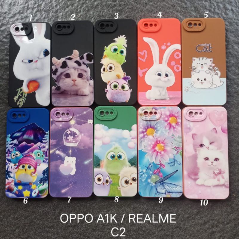 Case gambar Oppo A1K . Realme C2 motif cewek ( 8 motif ) soft softcase softshell silikon cover casing kesing housing