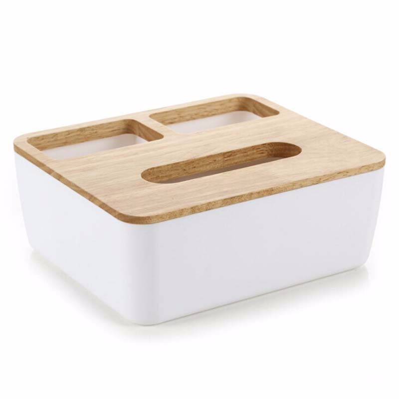 Tempat Tisu Kayu Multifungsi -Taffware  064-01 - White