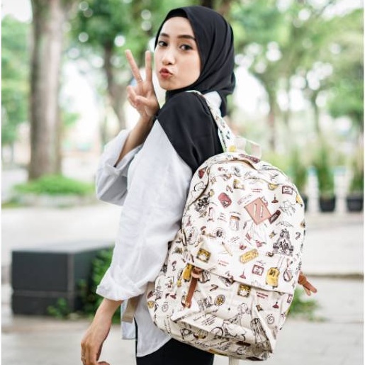 BACKPACK FASHION // taskanvasbdg - tas kanvas - tas ransel wanita - tas wanita - tas lucu - cewek