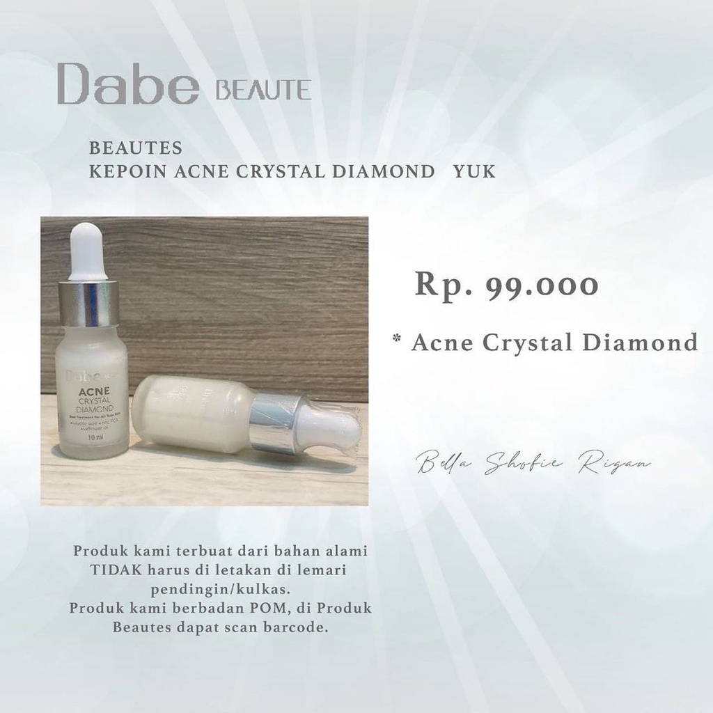 DABE BEAUTE ACNE CRYSTAL DIAMOND SERUM by Bella Shofie | Serum Acne