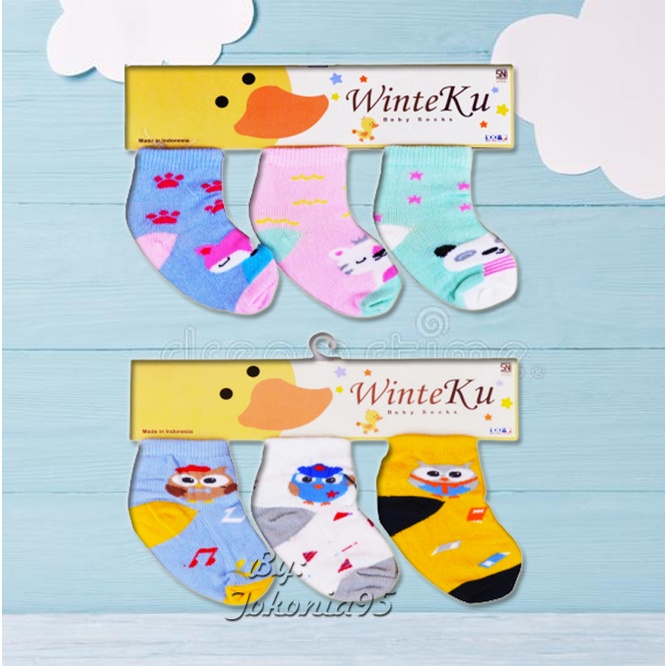 Kaos kaki Bayi Motif Winteku SNI Cewek Cowok - Isi 3 Pasang Kaos Kaki Motif Lucu