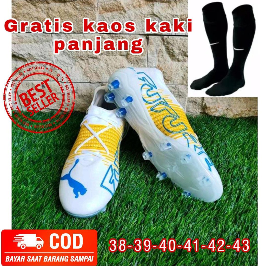 SEPATU BOLA PUMA NEYMAR FREE KAOS KAKI PANJANG | SEPATU BOLA PUMA FUTURE WARNA ABU-ABU/GREY/PINK/PUT