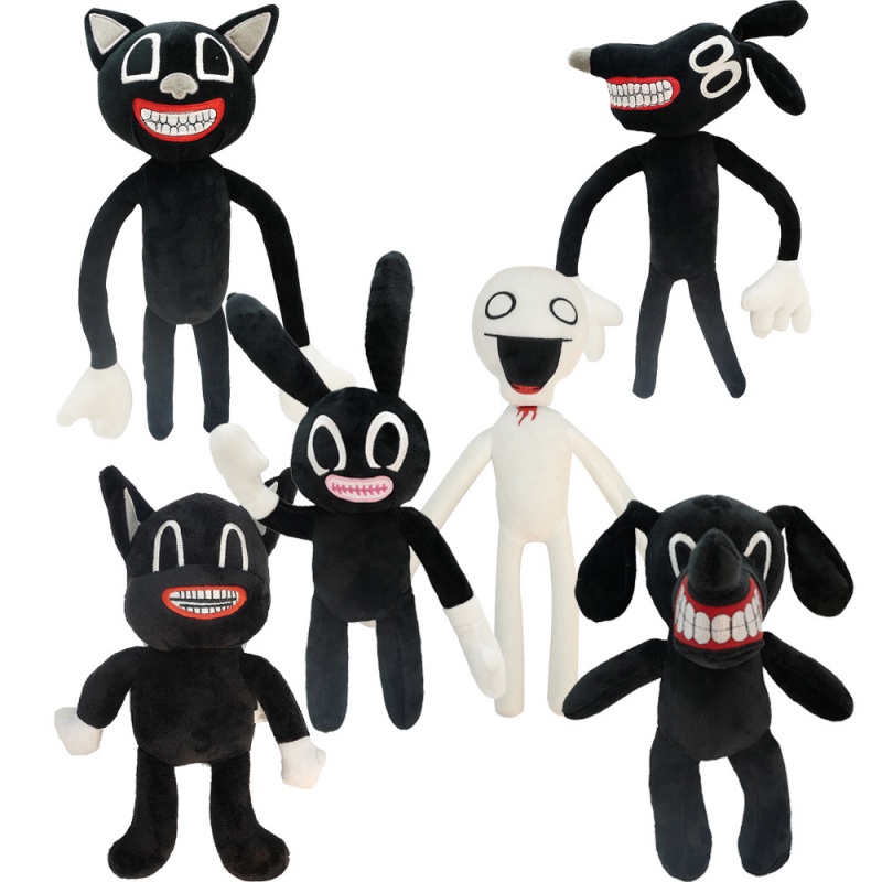 Mainan Boneka Stuffed Plush Karakter Sirene Head Warna Hitam Putih Ukuran 30-40cm Untuk Anak