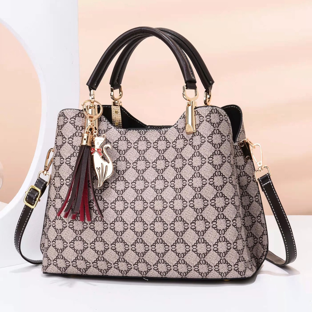 MV_Marvelouz MV303444 Tas HANDBAG Motif Wanita Modis Muat Banyak Ada Talpan/Gantungan 1kg bisa 2tas supplier import