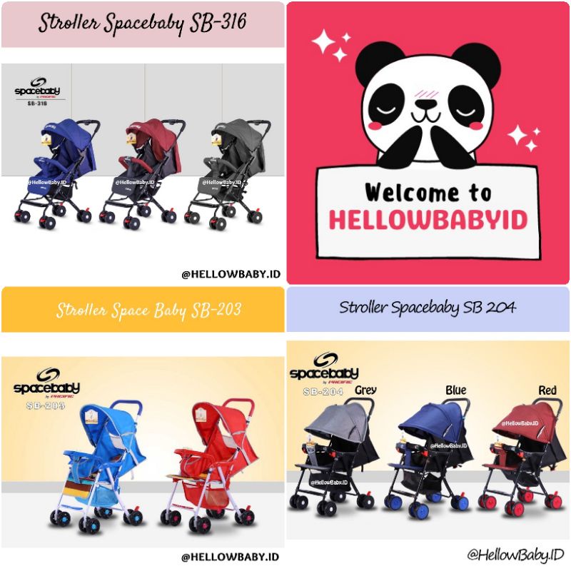 BISA GROSIR - FREE BUBBLE DUS SUPER TEBAL Stroller Kereta Dorong Spacebaby Space Baby SB-204 / SB-31