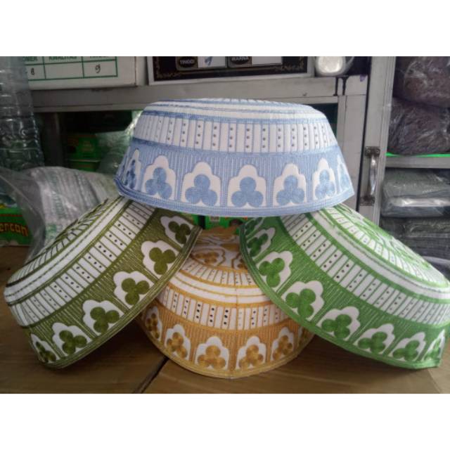 Grosir 10 pcs - Peci Kopiah Madina Cina Bordir RH01| Basmalah Muslim Store