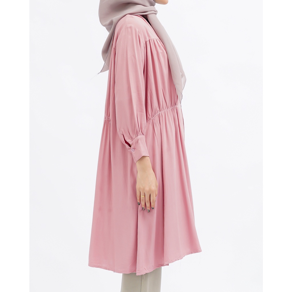 MIDI DRESS TUNIK KERUT VALORAN RAYON PREMIUM B074 BTS CO