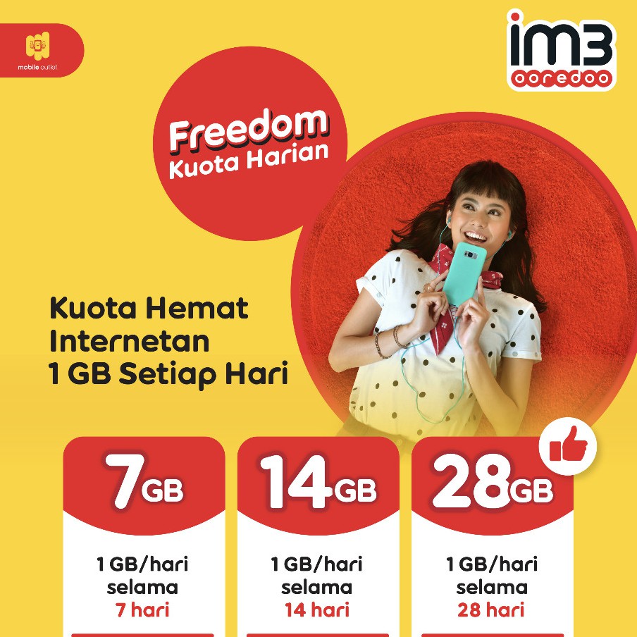 [Termurah] Paket Indosat Harian 7GB 14GB 28GB (Freedom Data)