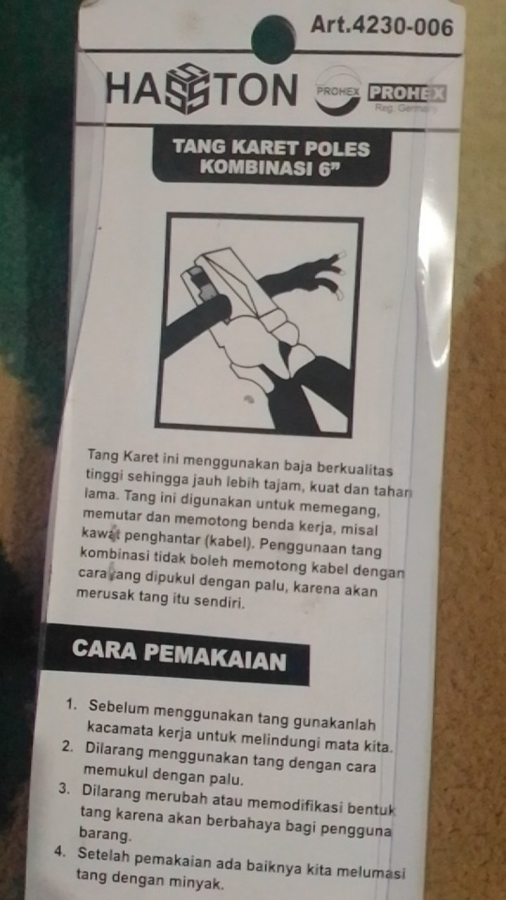 Tang Kombinasi 6 Inch Hasston Linesmen Pliers