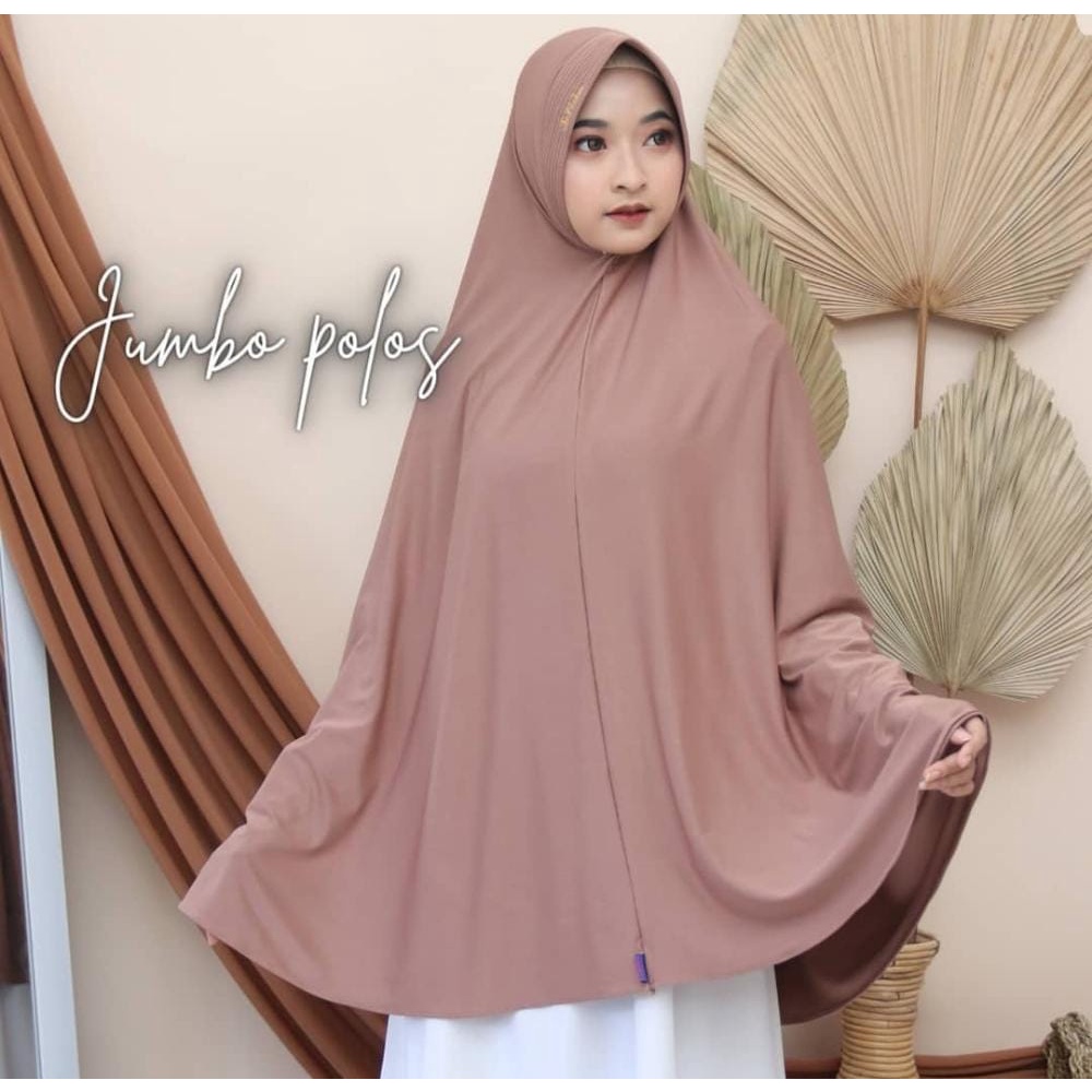 (COD) Hijab Syari Jersey XXXL Jilbab Jumbo Polos Jersey Jilbab Instan Jumbo Original