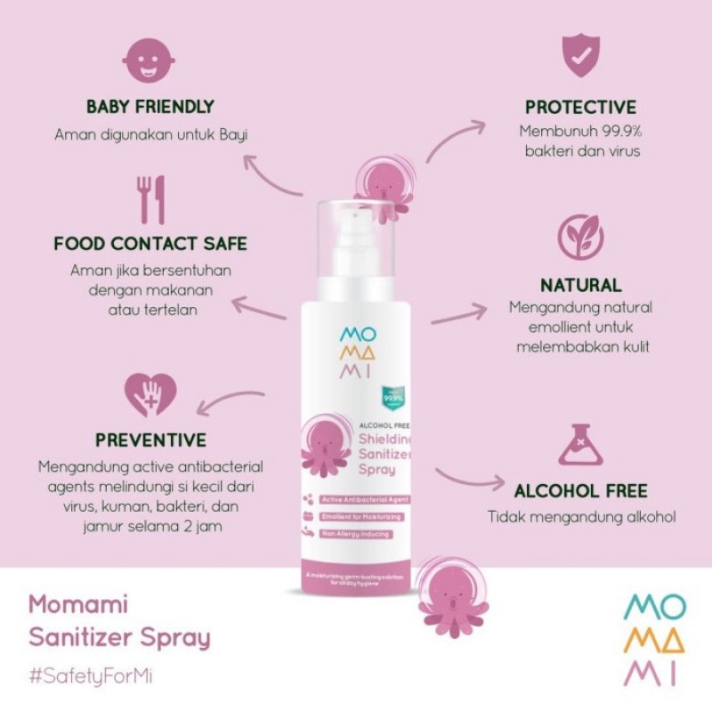 Momami Shielding Antiseptic Hand Sanitizer Spray Pembersih Tangan - 100ml