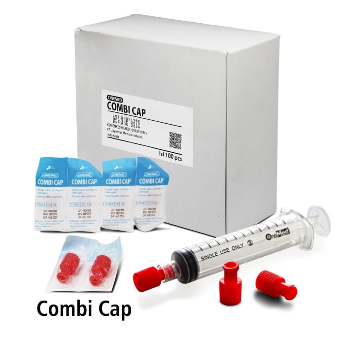 Combi Cap Steril Warna Merah Onemed Box Isi 100 OJ2