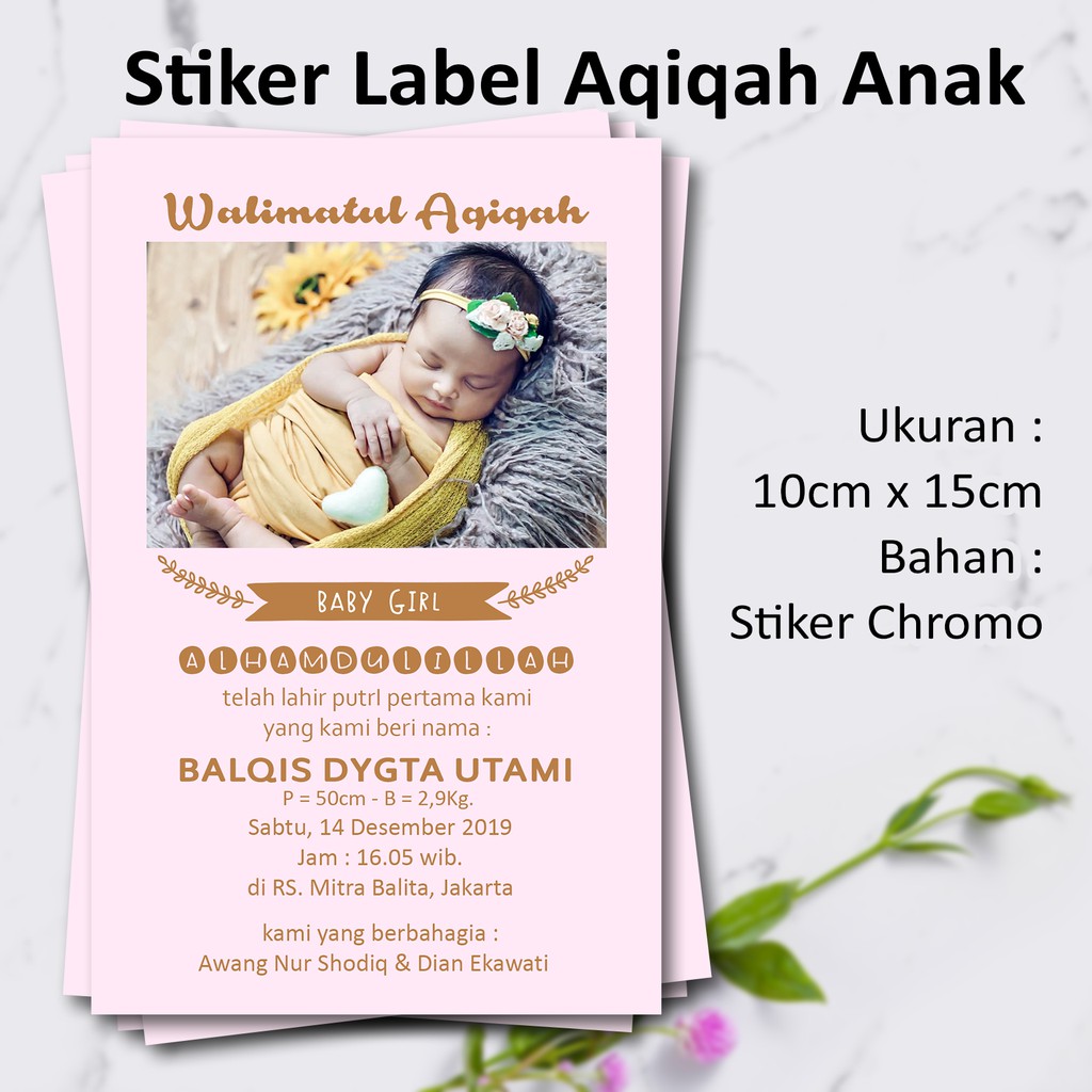 

STIKER LABEL KELAHIRAN ANAK AQIQAH SYUKURAN NEWBORN BABY SHOWER FOTO