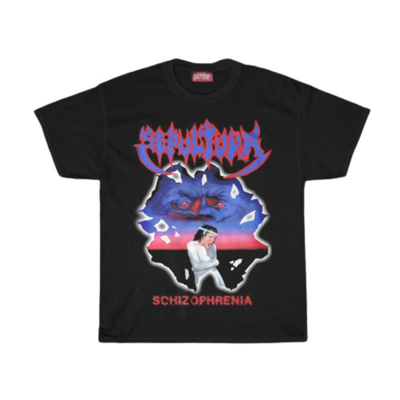 KAOS / T SHIRT / SEPULTURA / KAOS BAND SEPULTURA SCHIZOPHRENIA