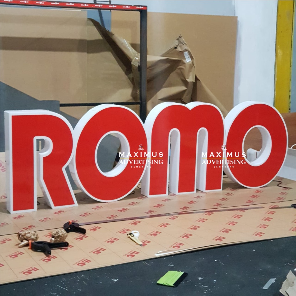 PROMO Huruf Timbul Akrilik Tahan Cuaca INDOOR / OUTDOOR Led /Letter Timbul Led