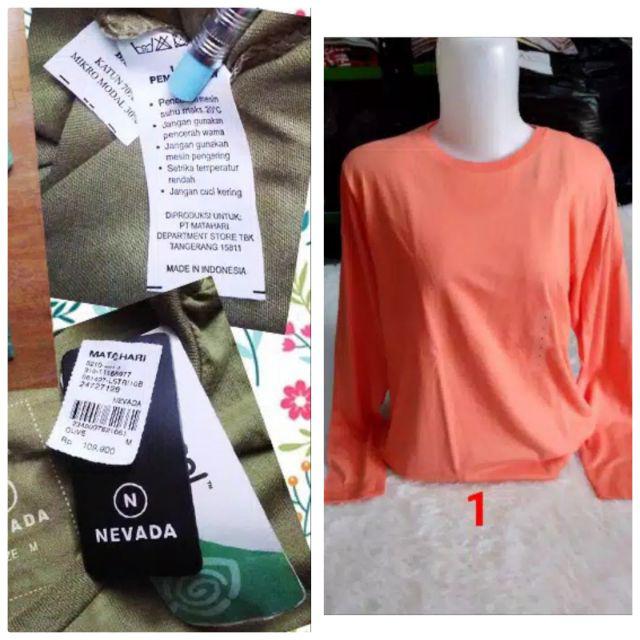 Kaos Nevada Polos Lengan Panjang Ori 100 Komplit Tag Bandrol Barcode Shopee Indonesia