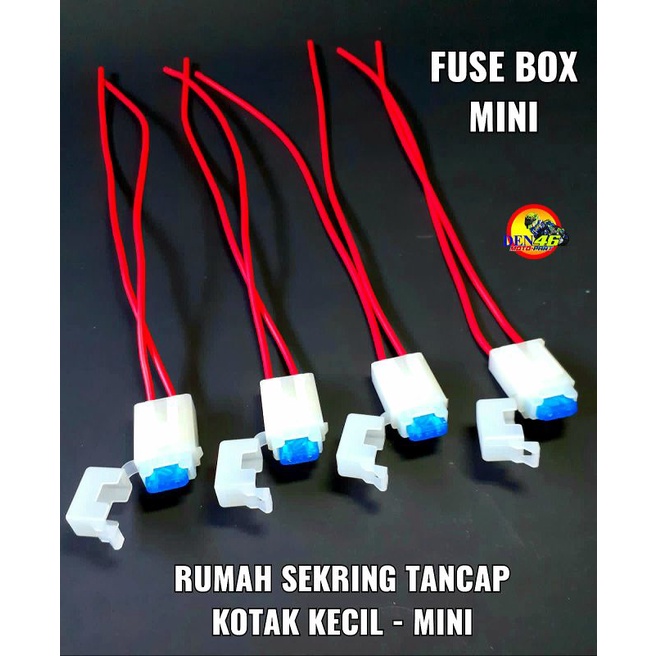 FUSE SOCKET HOLDER BOX / RUMAH SEKRING TANCAP KOTAK KECIL MINI + SEKRING 15 A UNIVERSAL BEBEK MATIC 